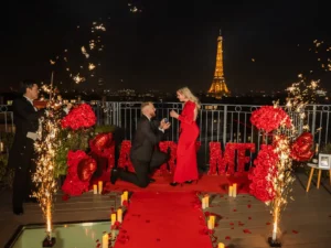 Couple with musical instrument and camera