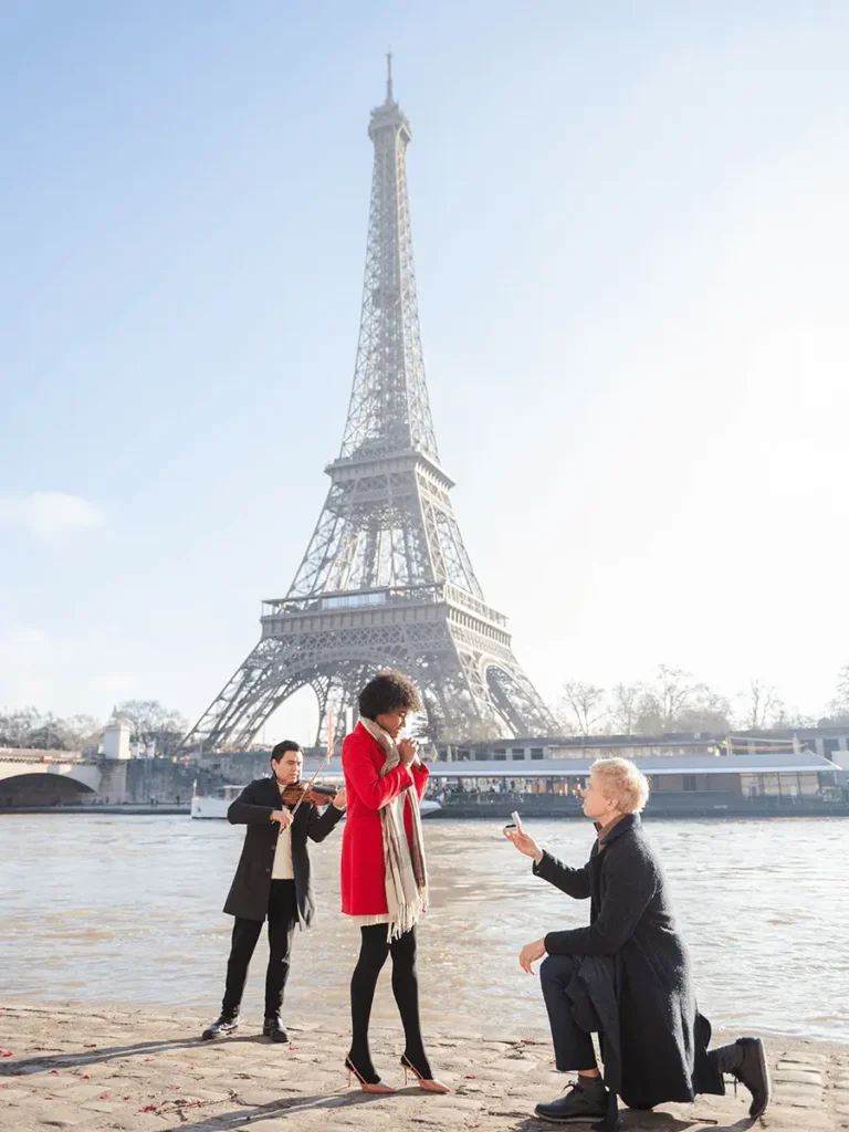 Three people with musical instrument